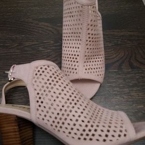 Pink peep toe sandals